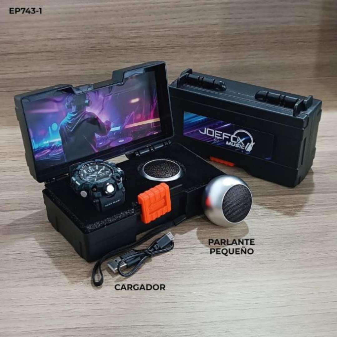 Reloj Dama Deportivo + Parlante + Estuche